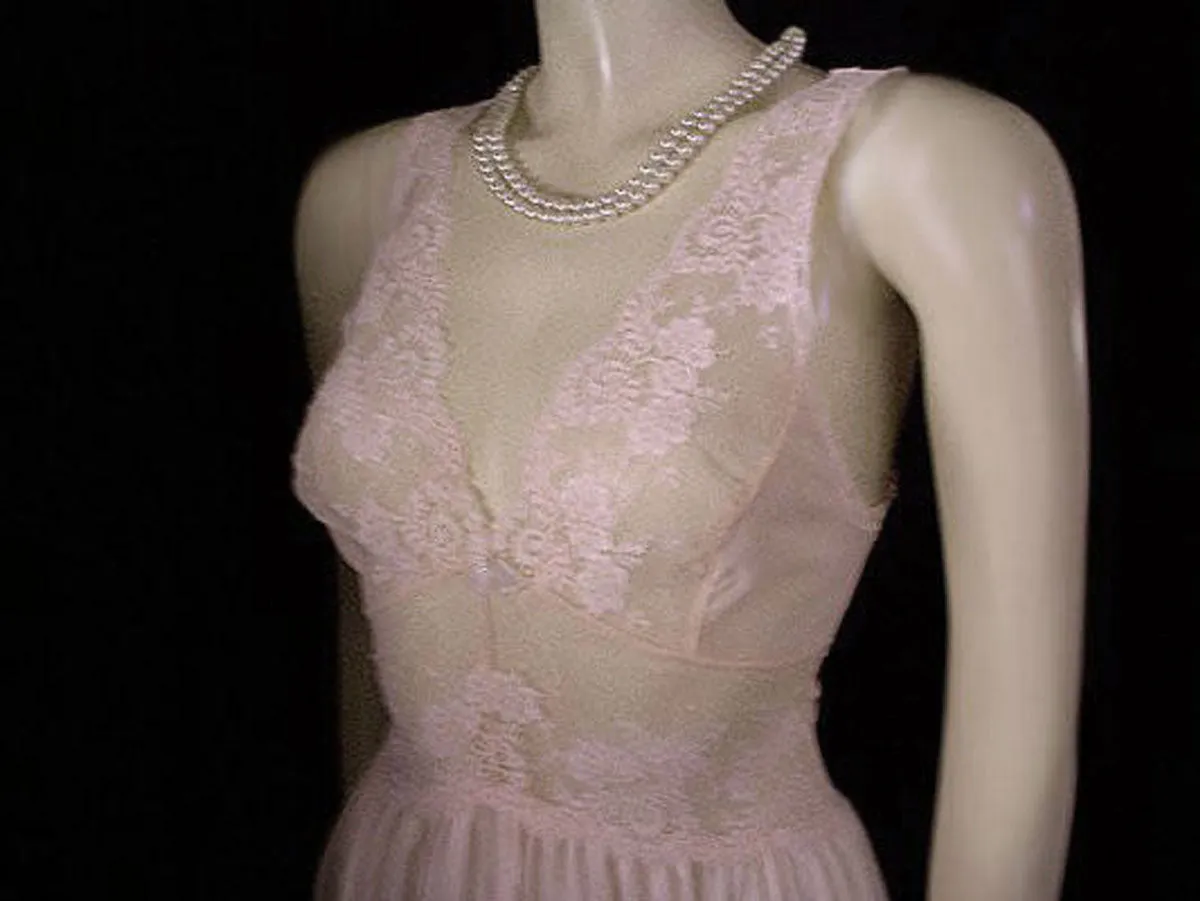 *  OLGA RARE STYLE SPANDEX MESH LACE POINTELLE BODICE IN ROSE BLUSH