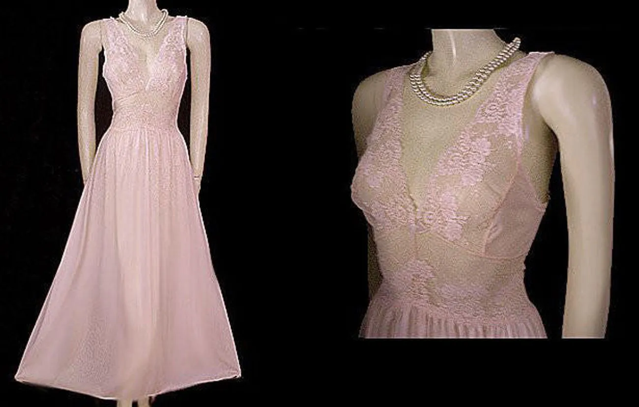 *  OLGA RARE STYLE SPANDEX MESH LACE POINTELLE BODICE IN ROSE BLUSH