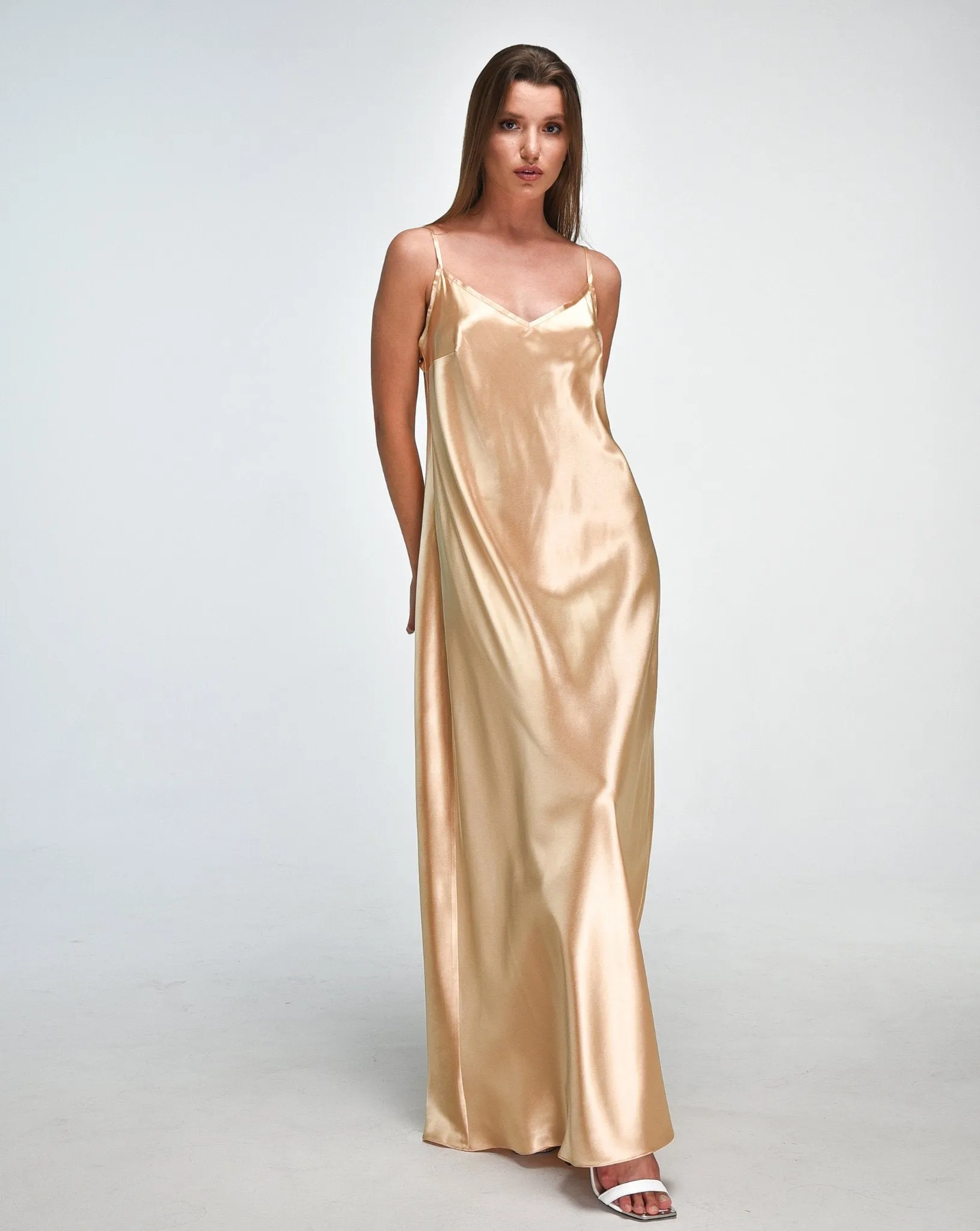 100% Silk Golden Nightgown