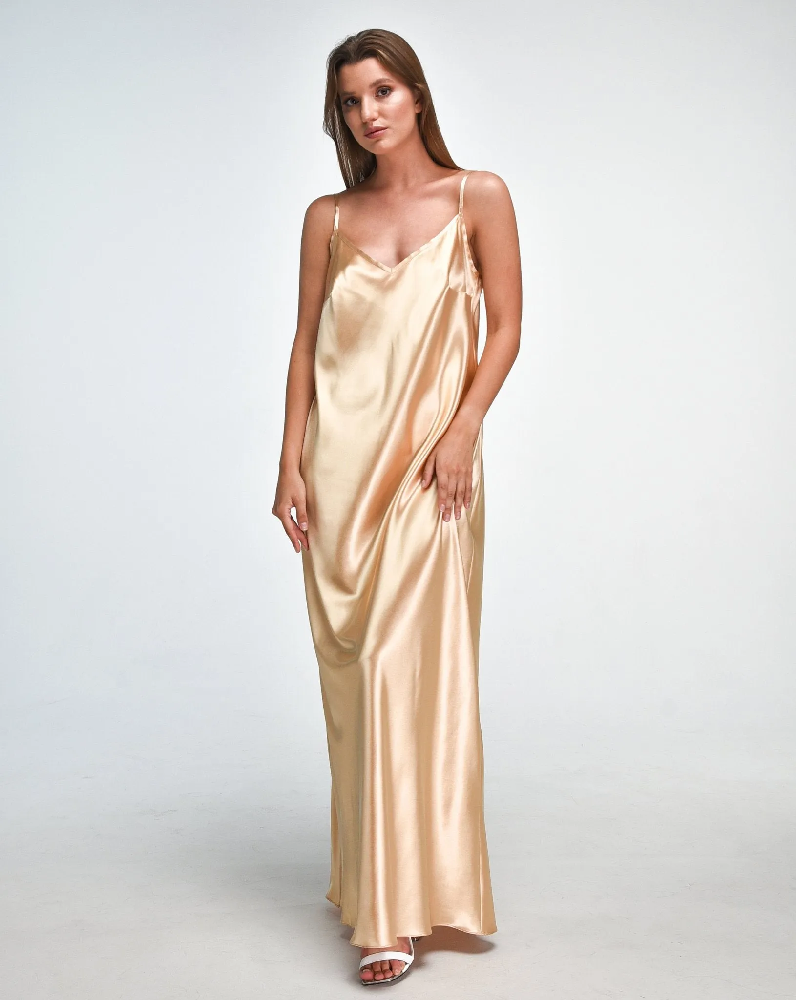 100% Silk Golden Nightgown