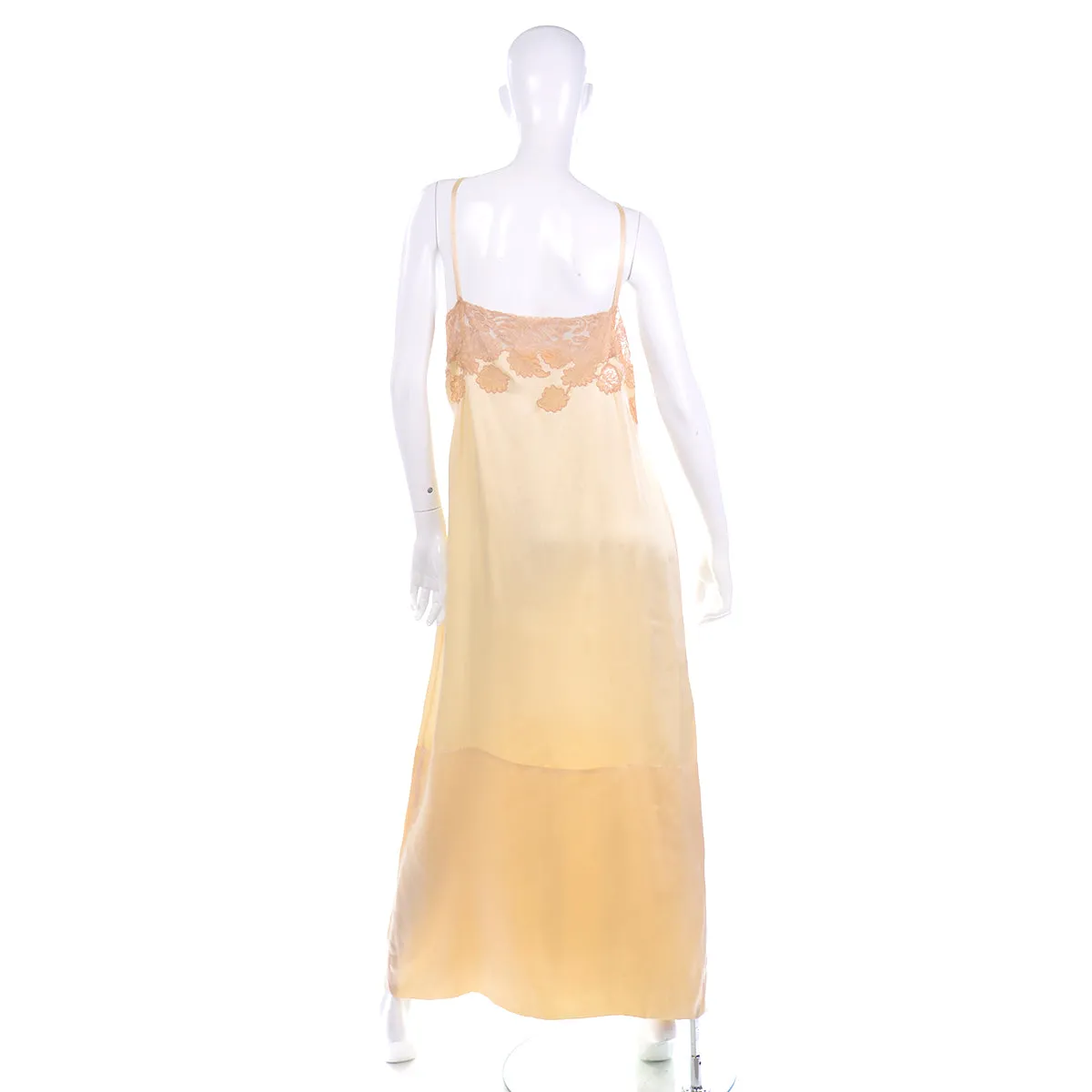 1930s Maison de Linge Candlelight Gold Silk Vintage Nightgown XXL