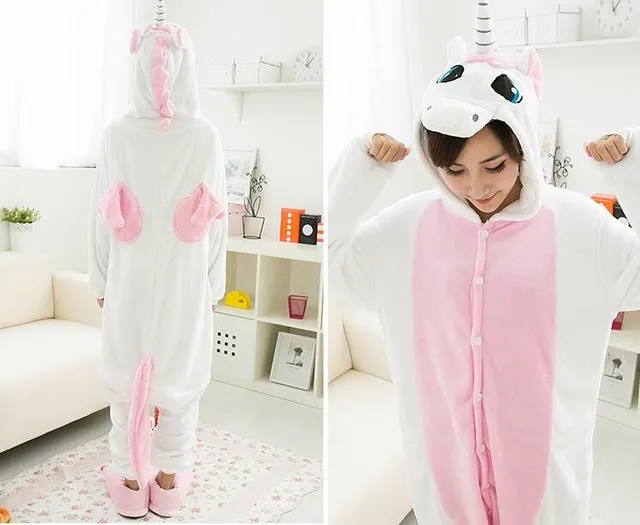 2017 Winter Pajama sets Women pijama unicornio Panda stitch unicornio onesies for adults Animal Pajamas Cartoon Cosplay pyjama