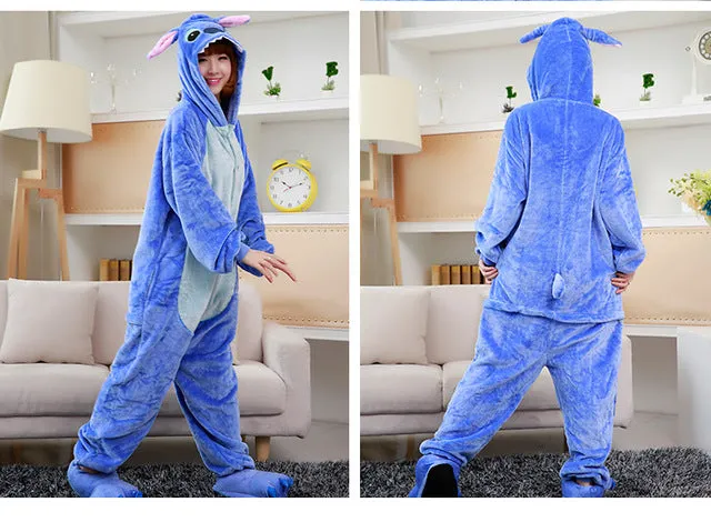 2017 Winter Pajama sets Women pijama unicornio Panda stitch unicornio onesies for adults Animal Pajamas Cartoon Cosplay pyjama