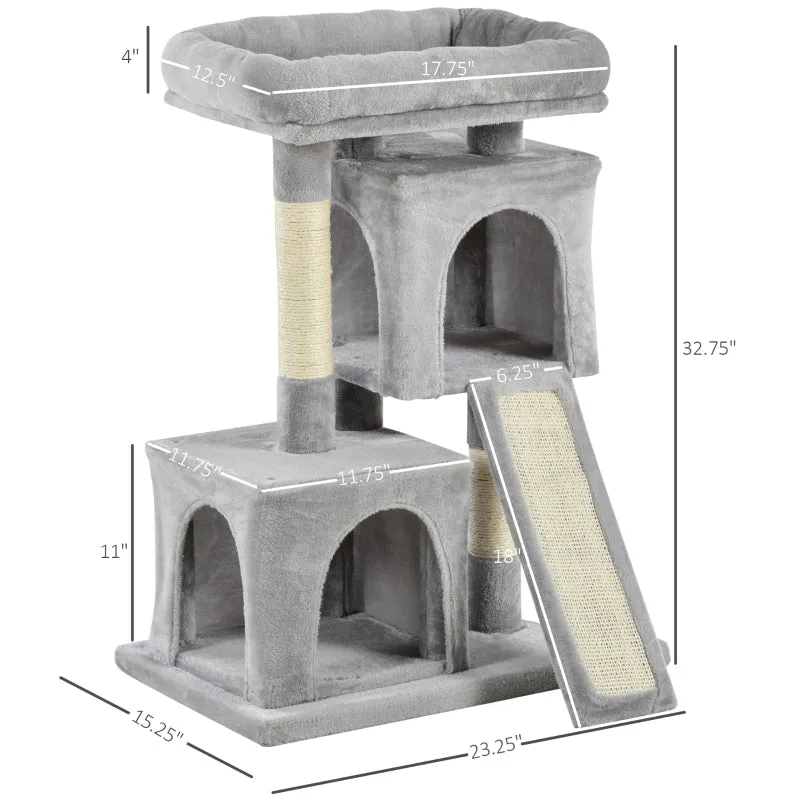 32" Cat Tree Condo - Light Grey