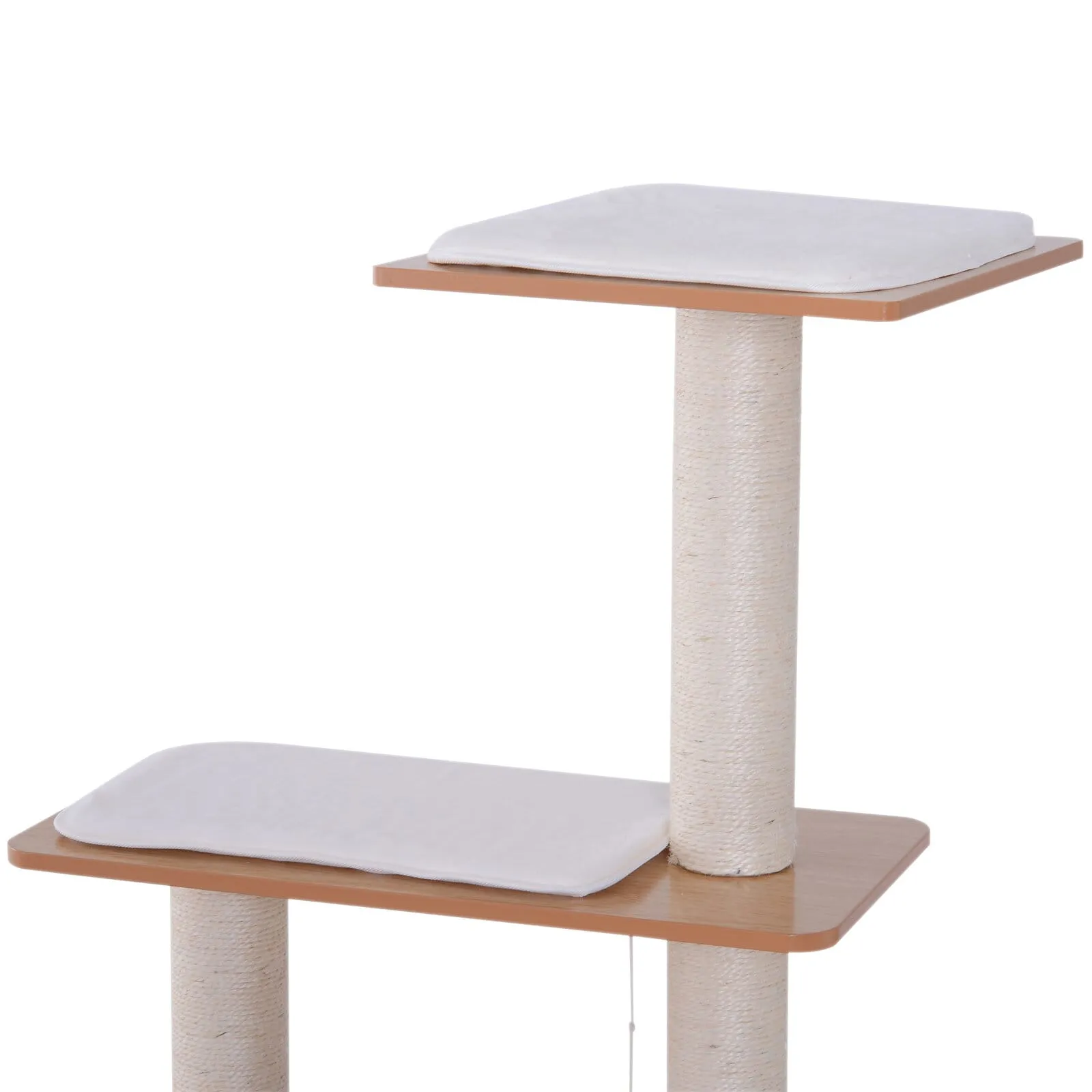 47"  Cat Tree Condo with Scratching Post - Natural Wood & White