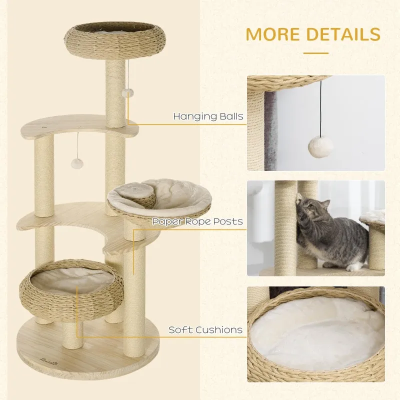 57" Cat Tree Tower - Natural