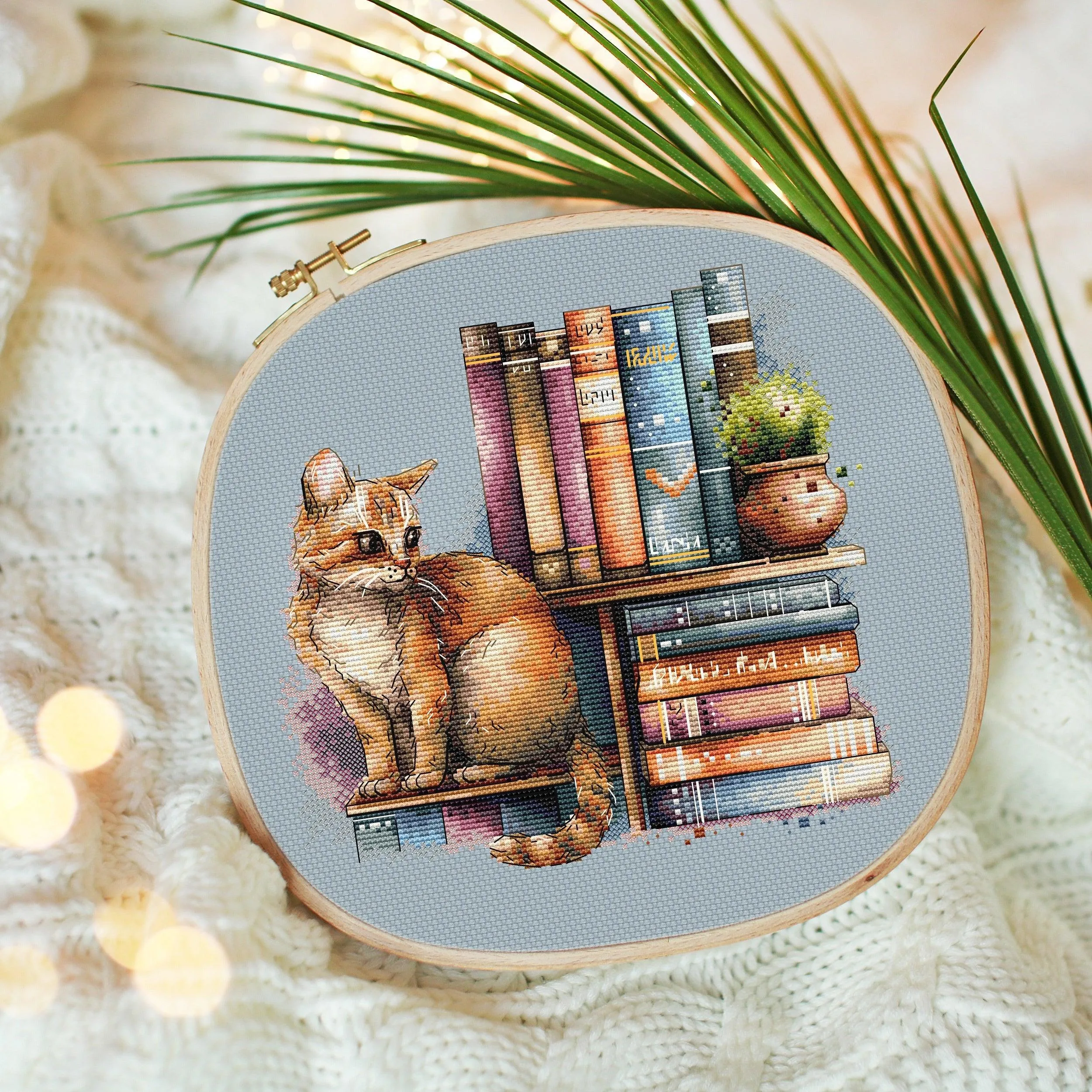 A Scholarly Cat - PDF Cross Stitch Pattern