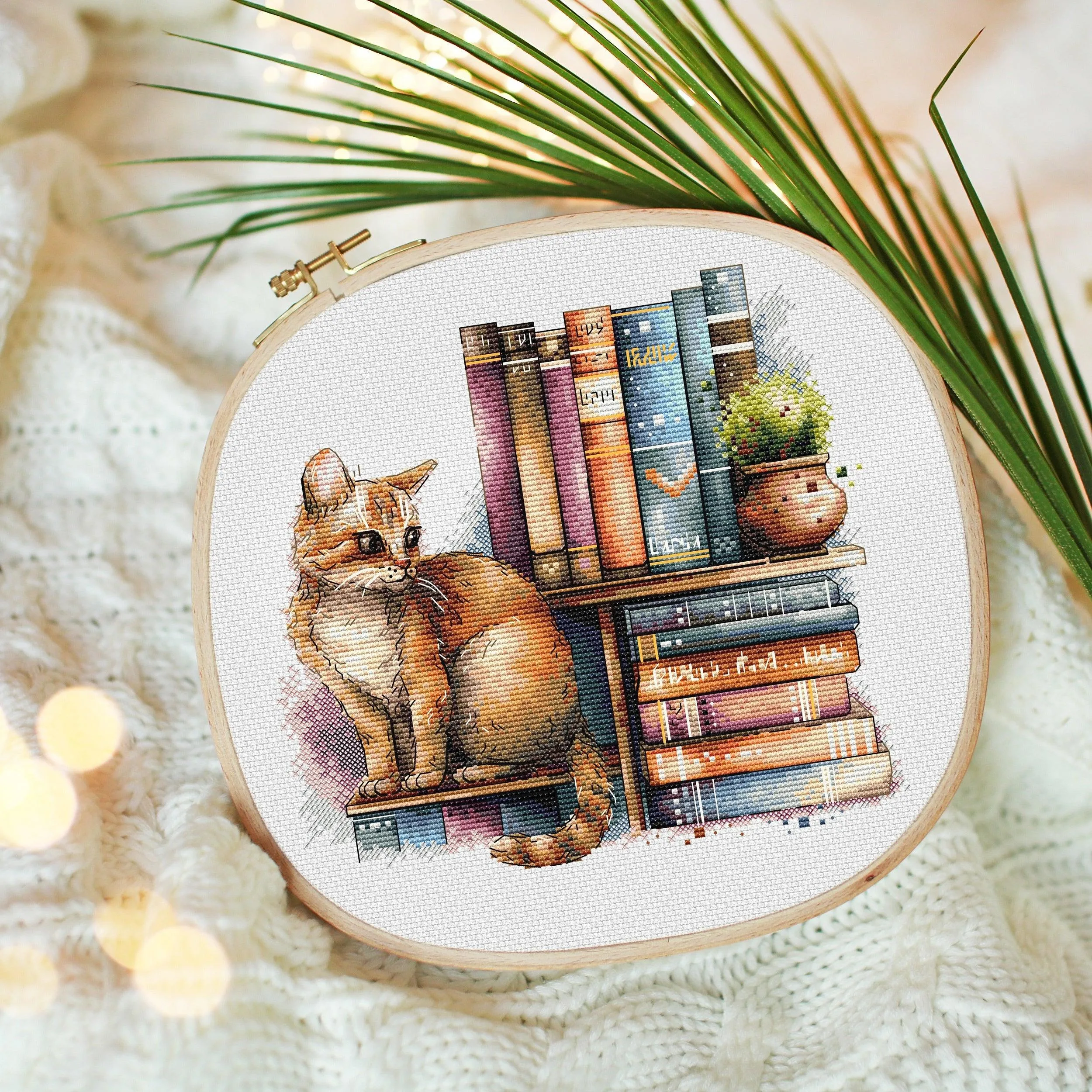 A Scholarly Cat - PDF Cross Stitch Pattern