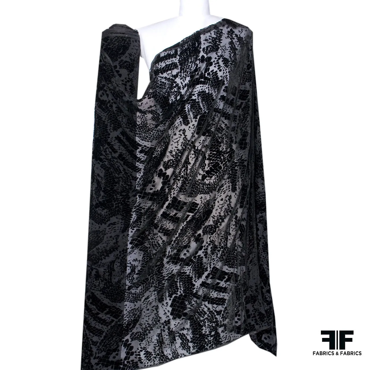 Abstract Burnout Velvet - Black