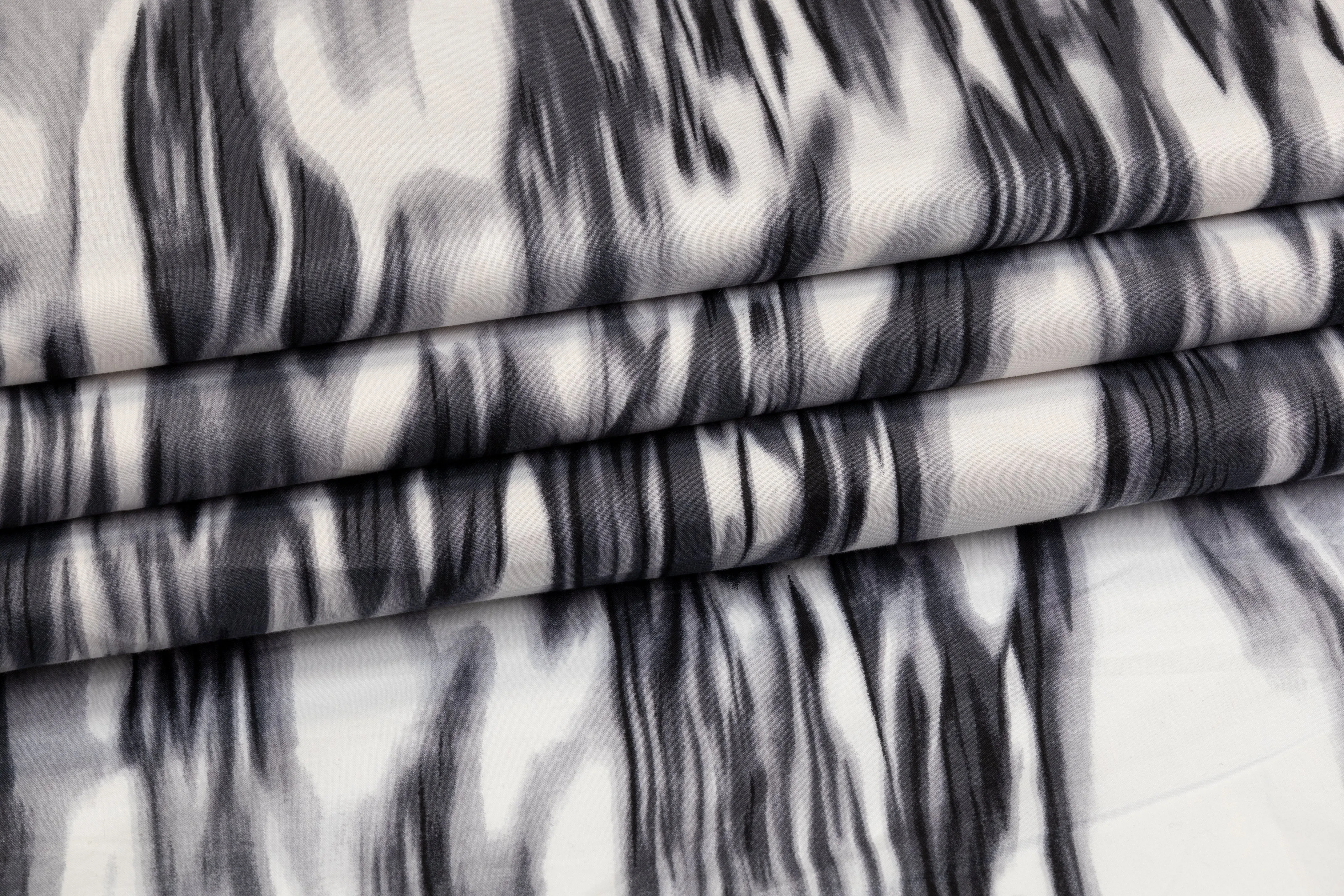 Abstract Cotton Print - Gray and White