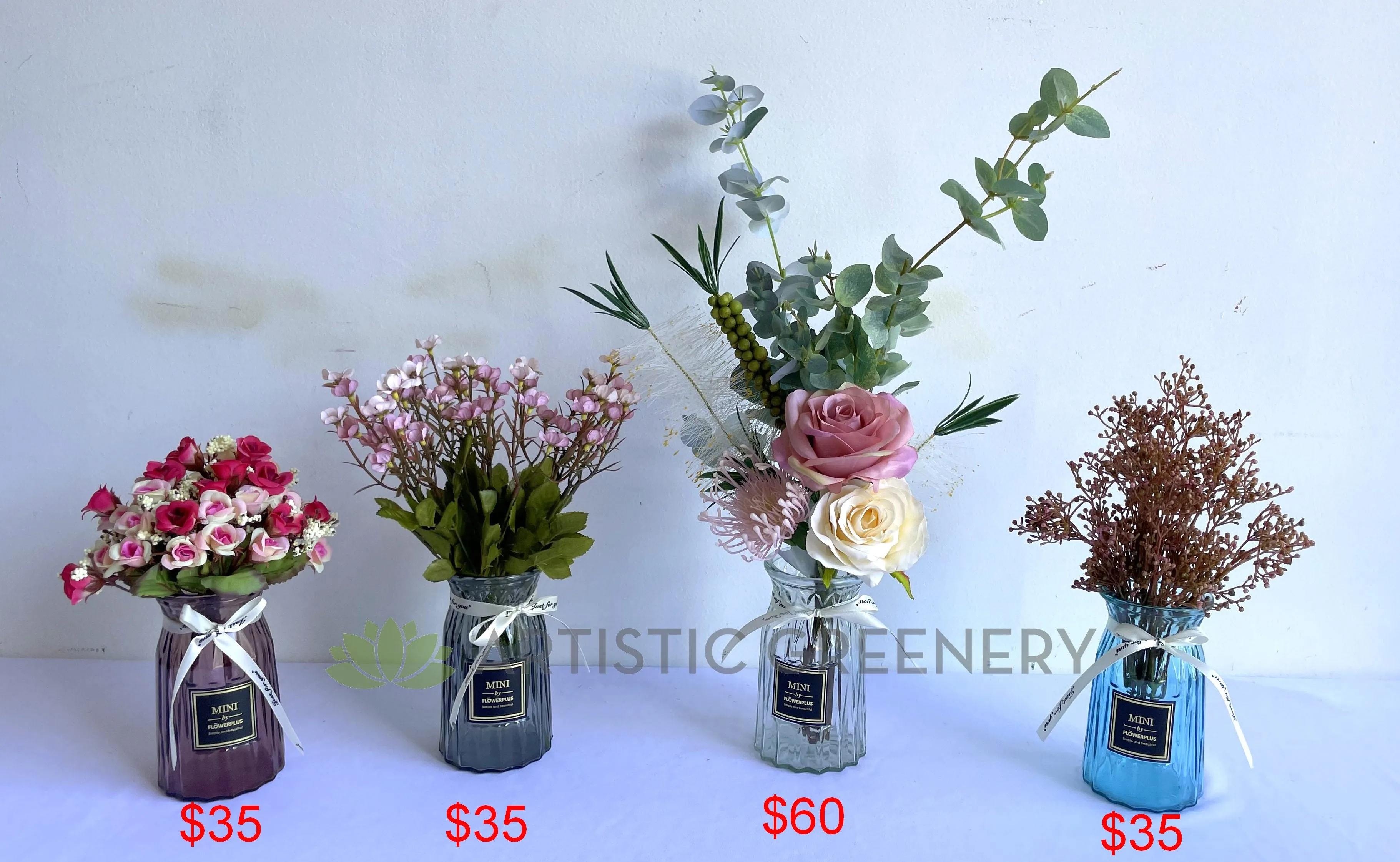 ACC0106 Luxury Decorative Glass Vase 15cm 4 Colours