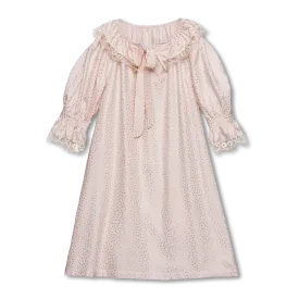 ALAYA - GIRLS NIGHTDRESS PINK WITH GOLDEN DOTS