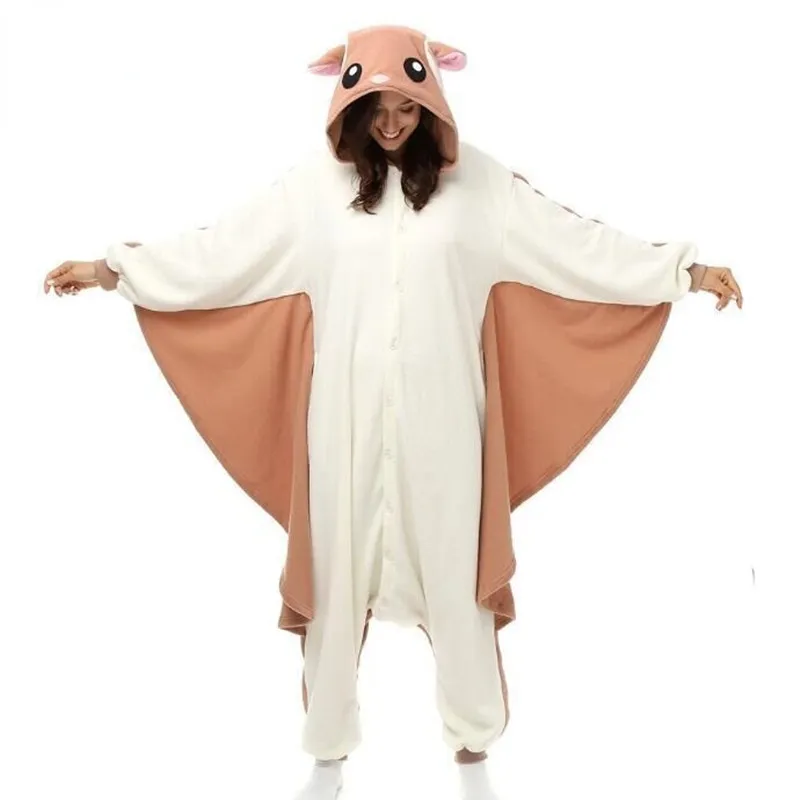 Animal Adult Kigurumi Flying Squirrel Onesies Party Halloween Mouse Pajamas Cosplay Chipmuck Costumes Sleepwear Jumpsuit