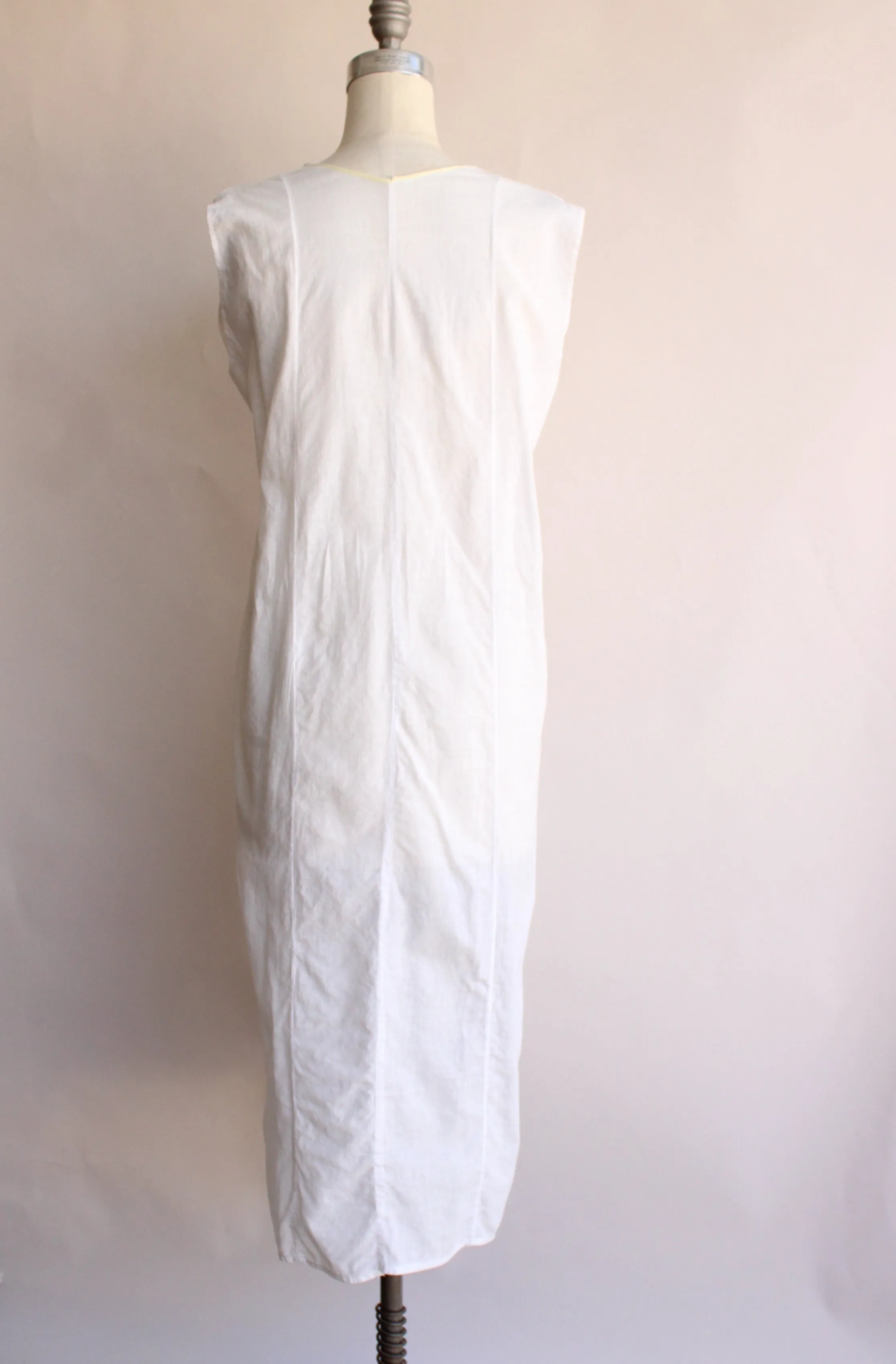 Antique 1910s 1920s White Cotton Embroidered Nightgown