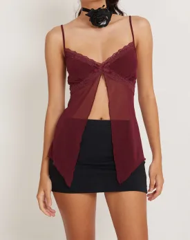 Ariela Butterfly Top in Burgundy