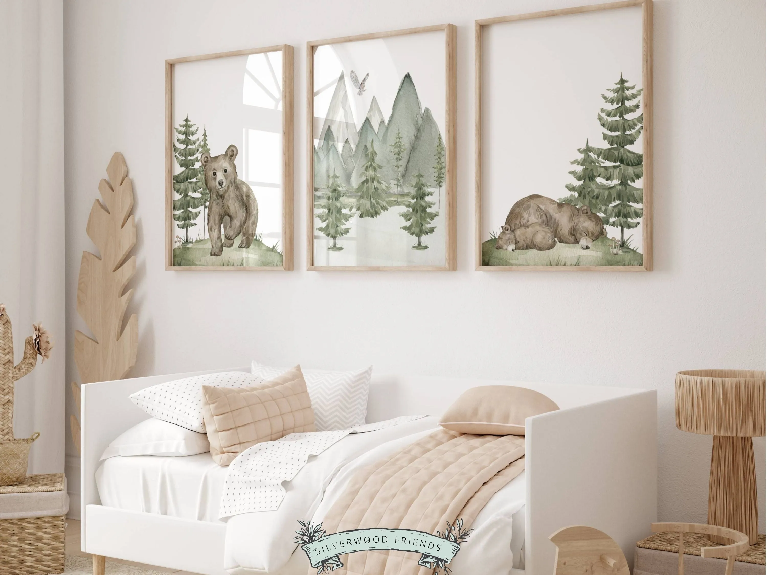 Bear Forest Nursery Prints - Set of 3