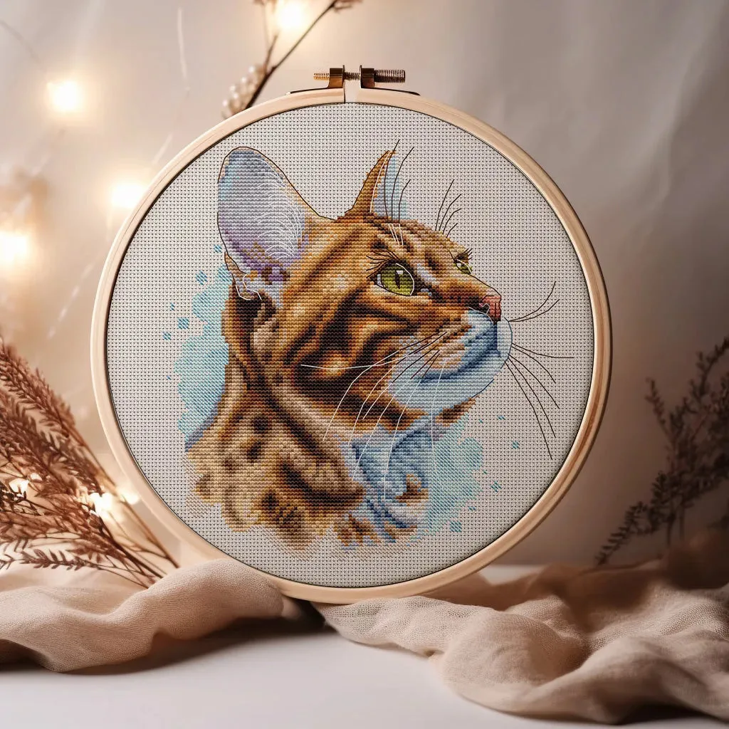 Bengal Cat Comb - PDF Cross Stitch Pattern