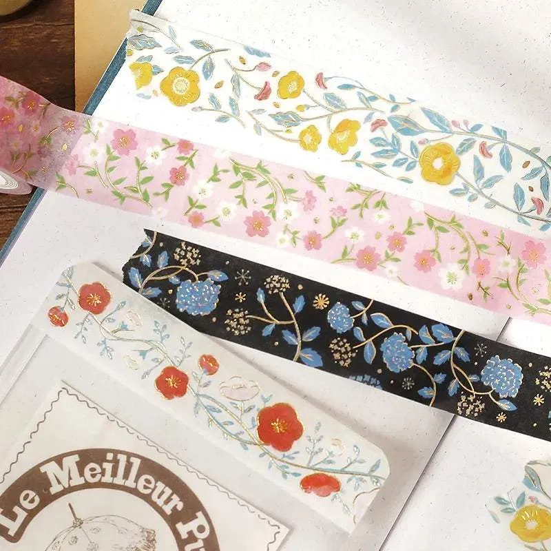 BGM Foil Stamping Masking Tape: Flower Pattern - Hydrangea