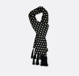 Black Base Polka - Silk Men Scarves