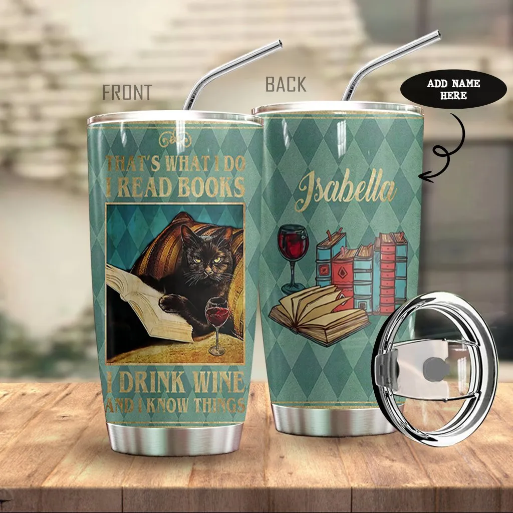 Black Cat Books Personalized Tumbler