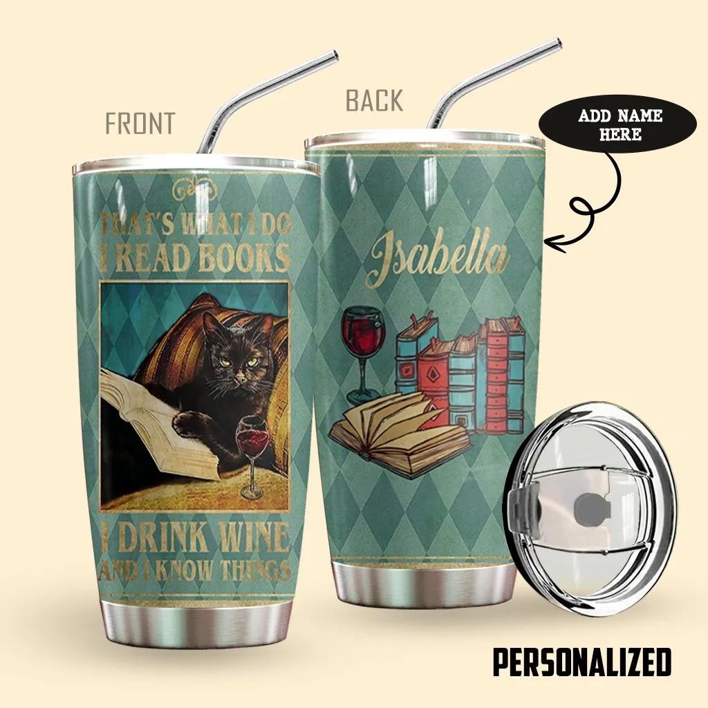 Black Cat Books Personalized Tumbler