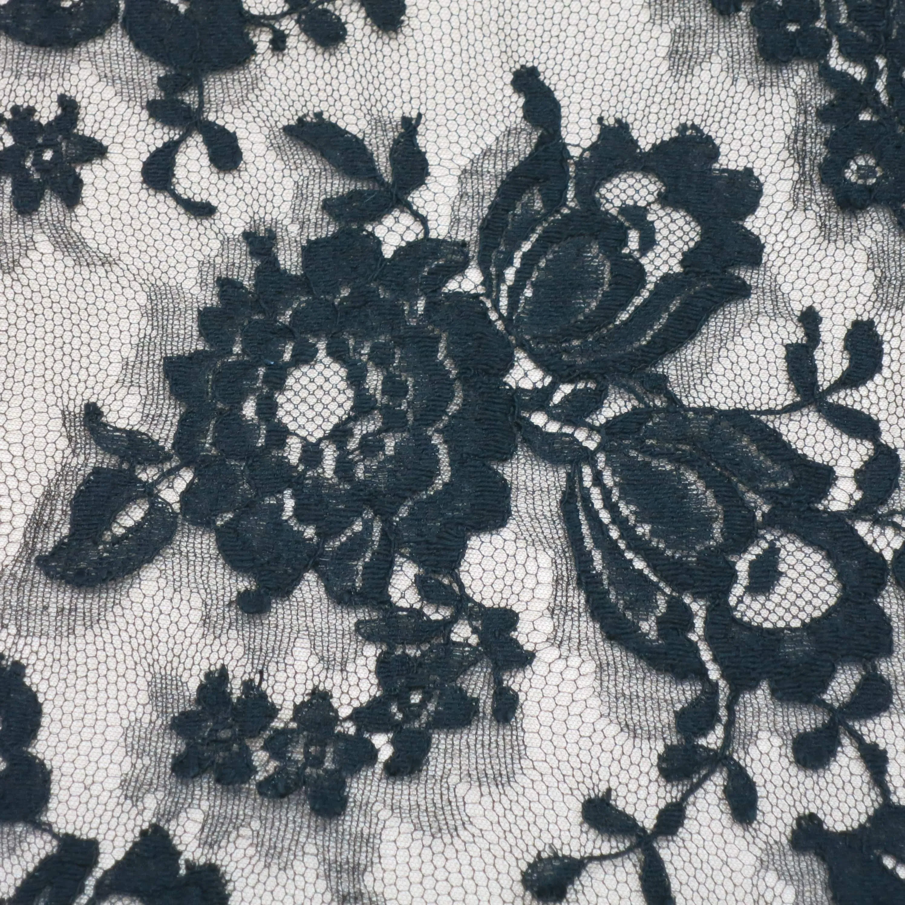 Black Chantilly French Alencon Lace