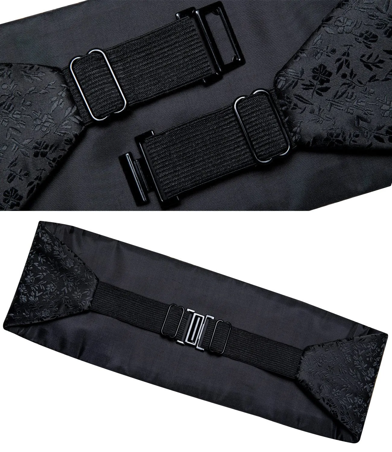 Black Jacquard Silk Cummerbund Set