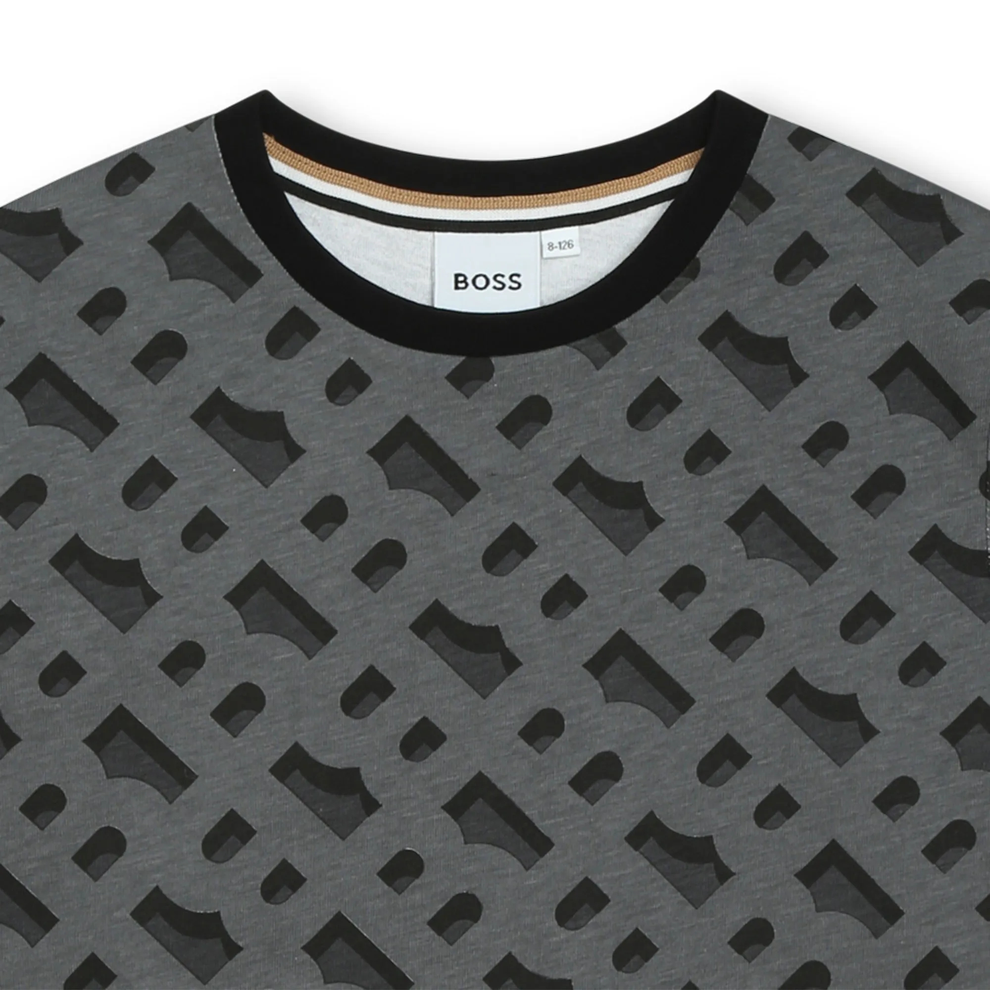 Black Monogram Pattern T-Shirt