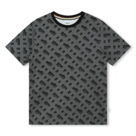 Black Monogram Pattern T-Shirt