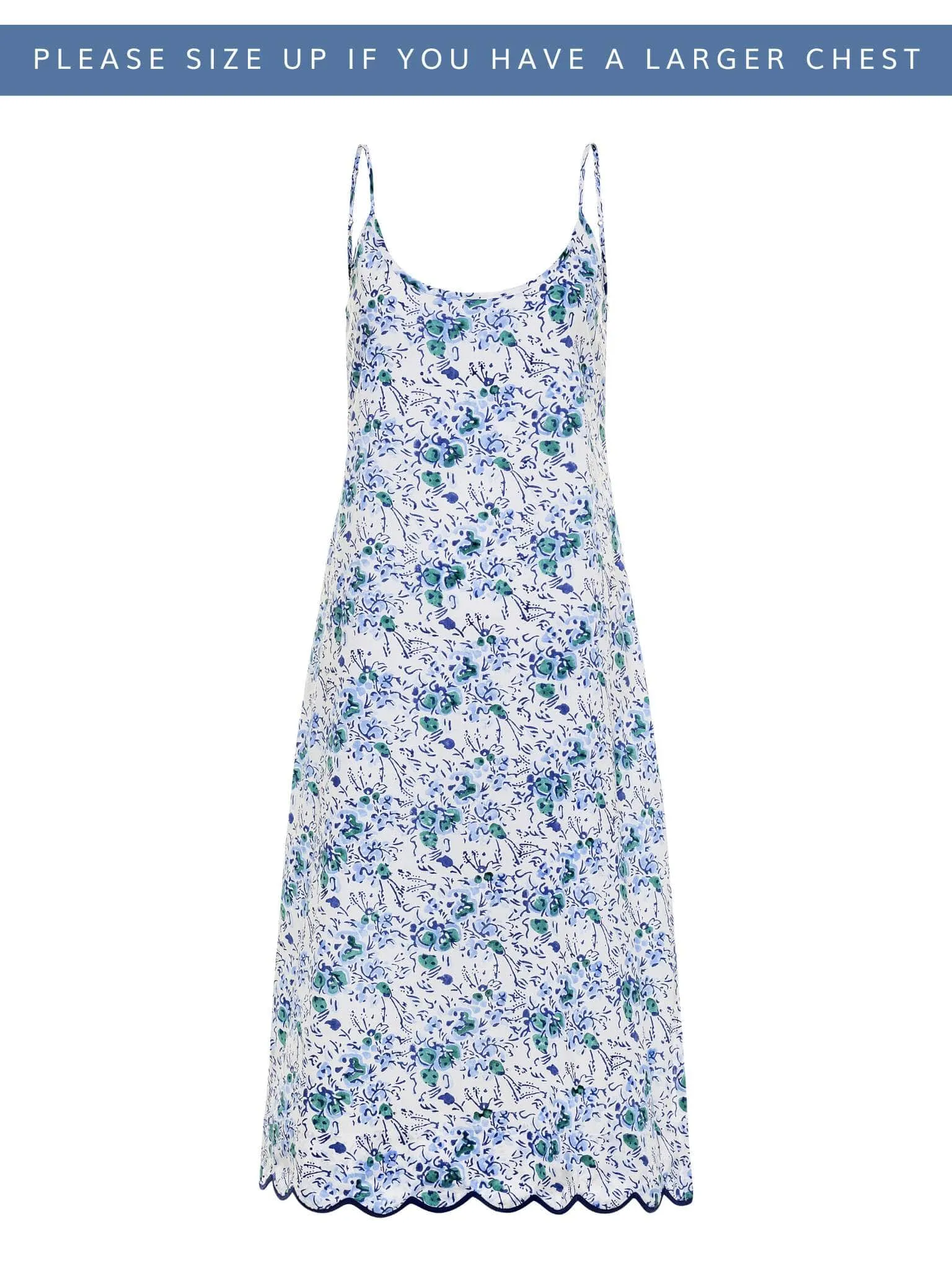 Blue Floral Slip Nightgown