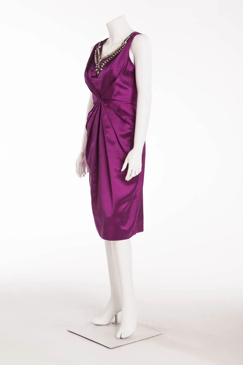 Blumarine - Purple Silk Dress With Necklace - IT 42