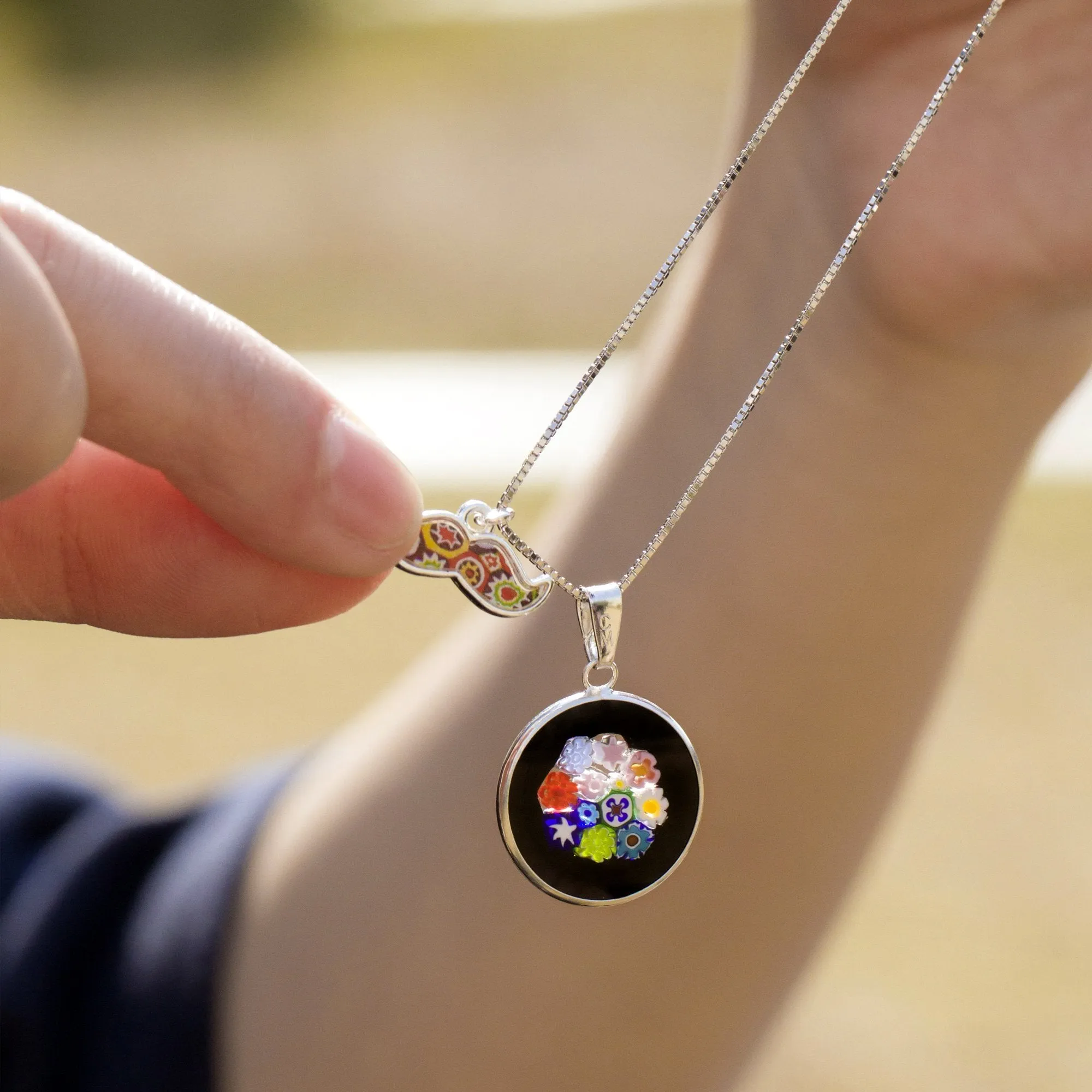 Bouquet in Bloom Black Necklace