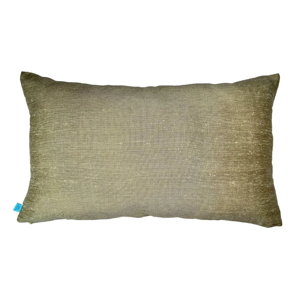 Chartreuse Panel Thai Textile Pillow