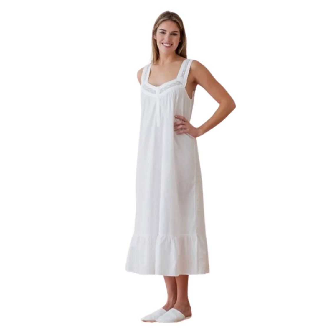 Courtney White Cotton Nightgown