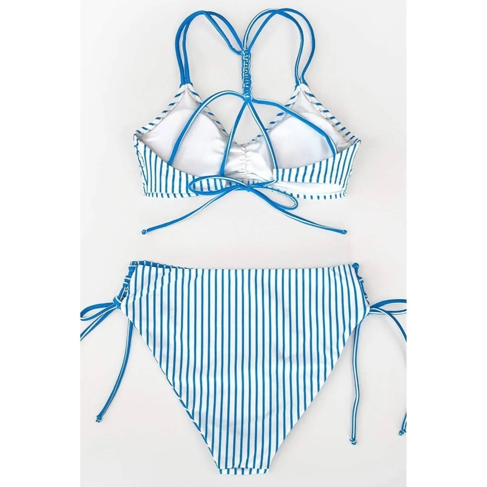 CUPSHE Two Piece Bikini Set Back Braided Straps with Reversible Bottom