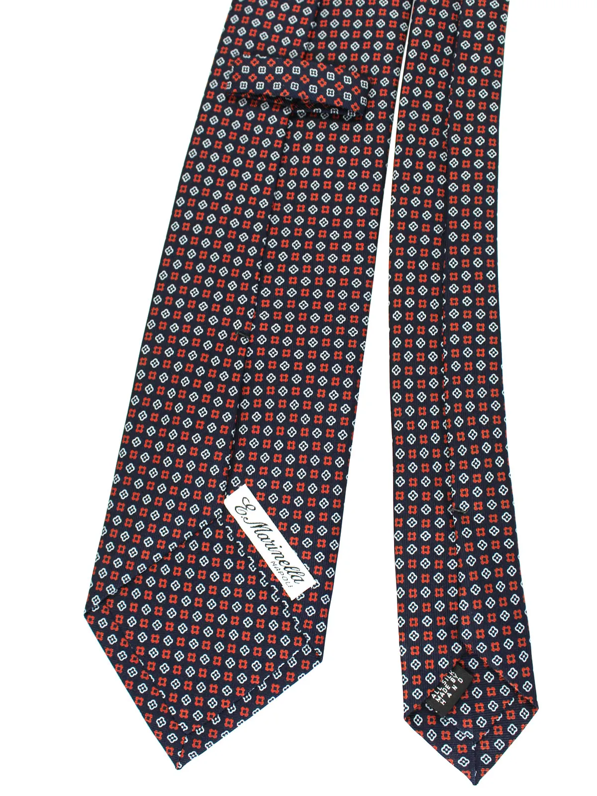 E. Marinella Tie Navy Red Geometric - New Collection