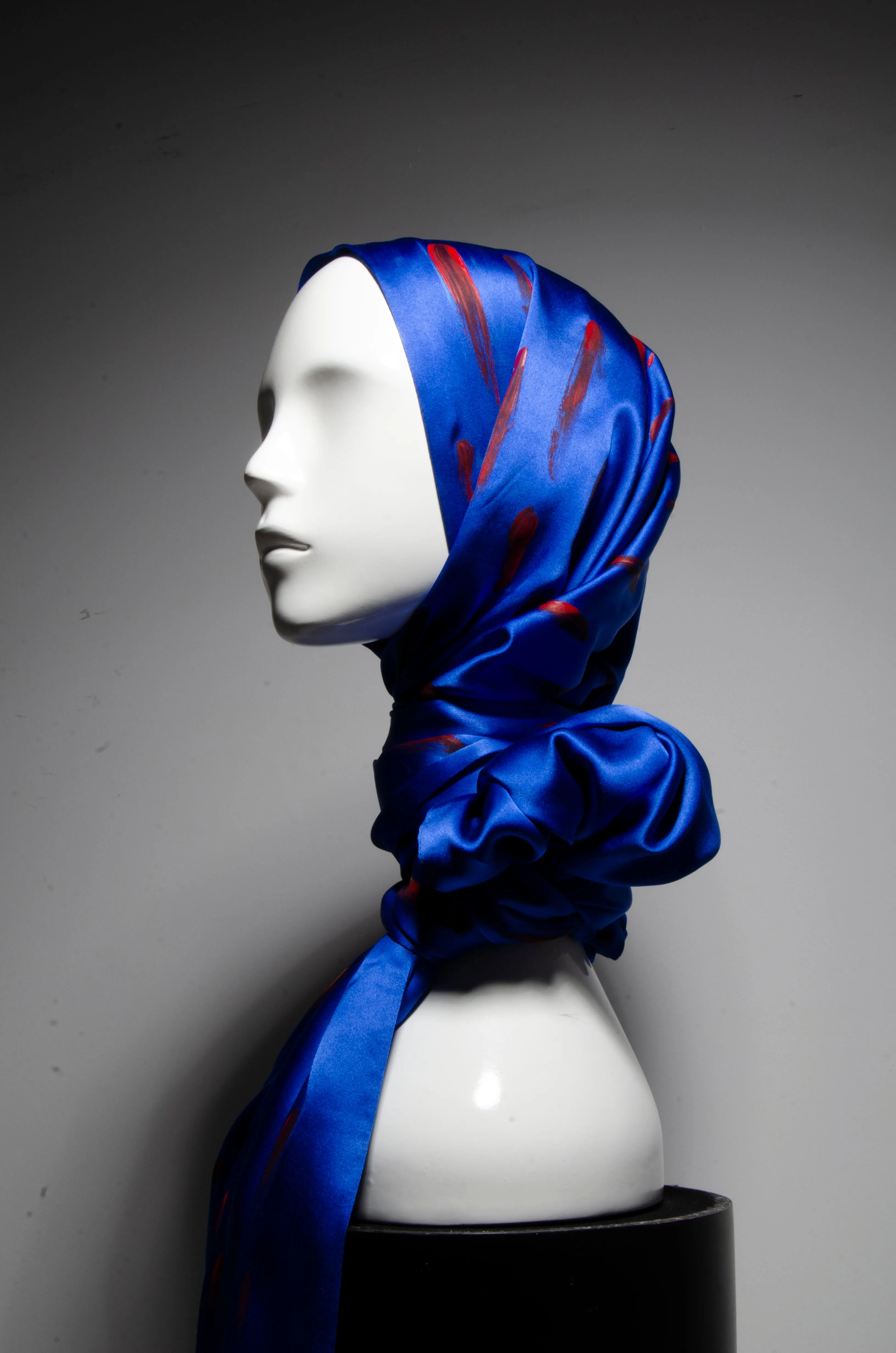 Electric Blue Silk Scarf