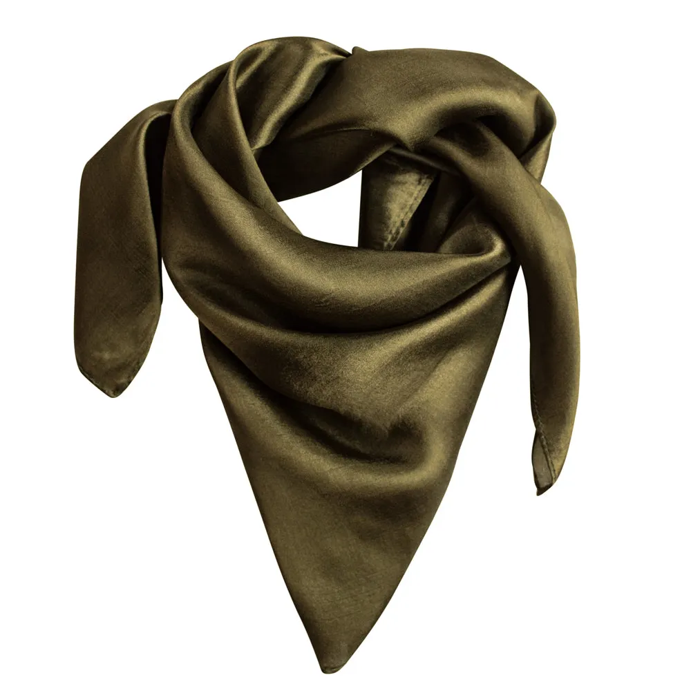 Elemental Silk Scarf in Olive Green