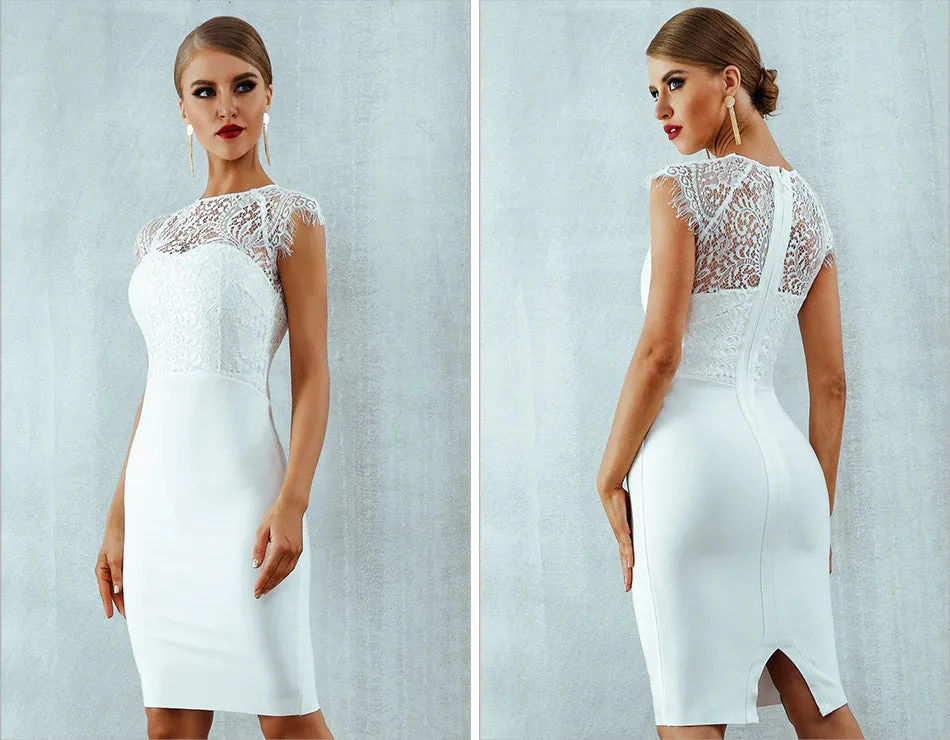 Elena Lace Bodycon Cocktail Dress