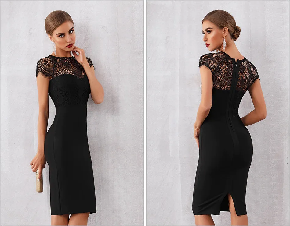 Elena Lace Bodycon Cocktail Dress