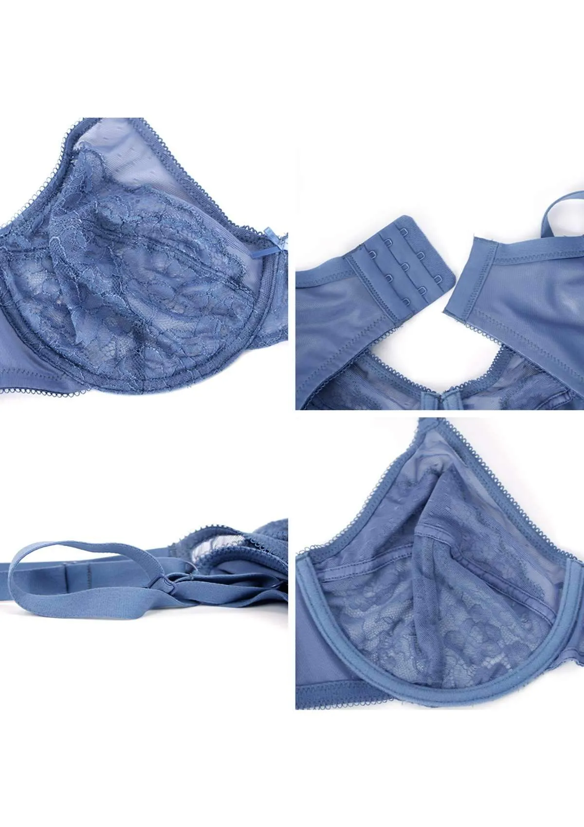 Enchante Classic Blue Lace Underwire Bra