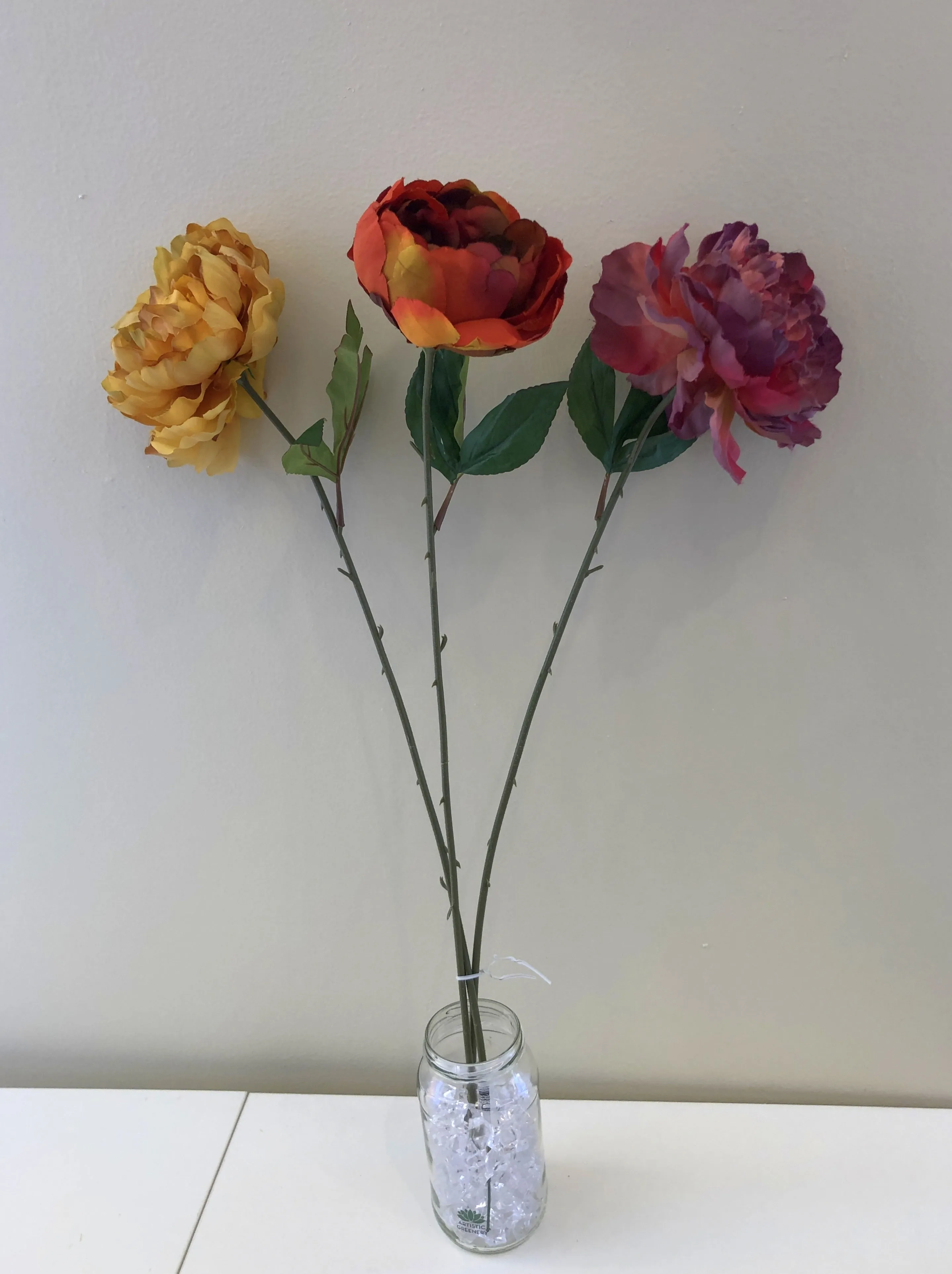 F0266 Rustic Peony Single Stem 64cm 3 Colours (CLEARANCE STOCK)