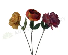 F0266 Rustic Peony Single Stem 64cm 3 Colours (CLEARANCE STOCK)