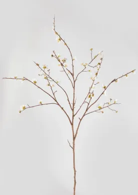 Faux Quince Blossom Branch in Cream - 54"