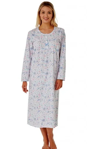 Floral Long Sleeve Cotton Nightdress - Marlon