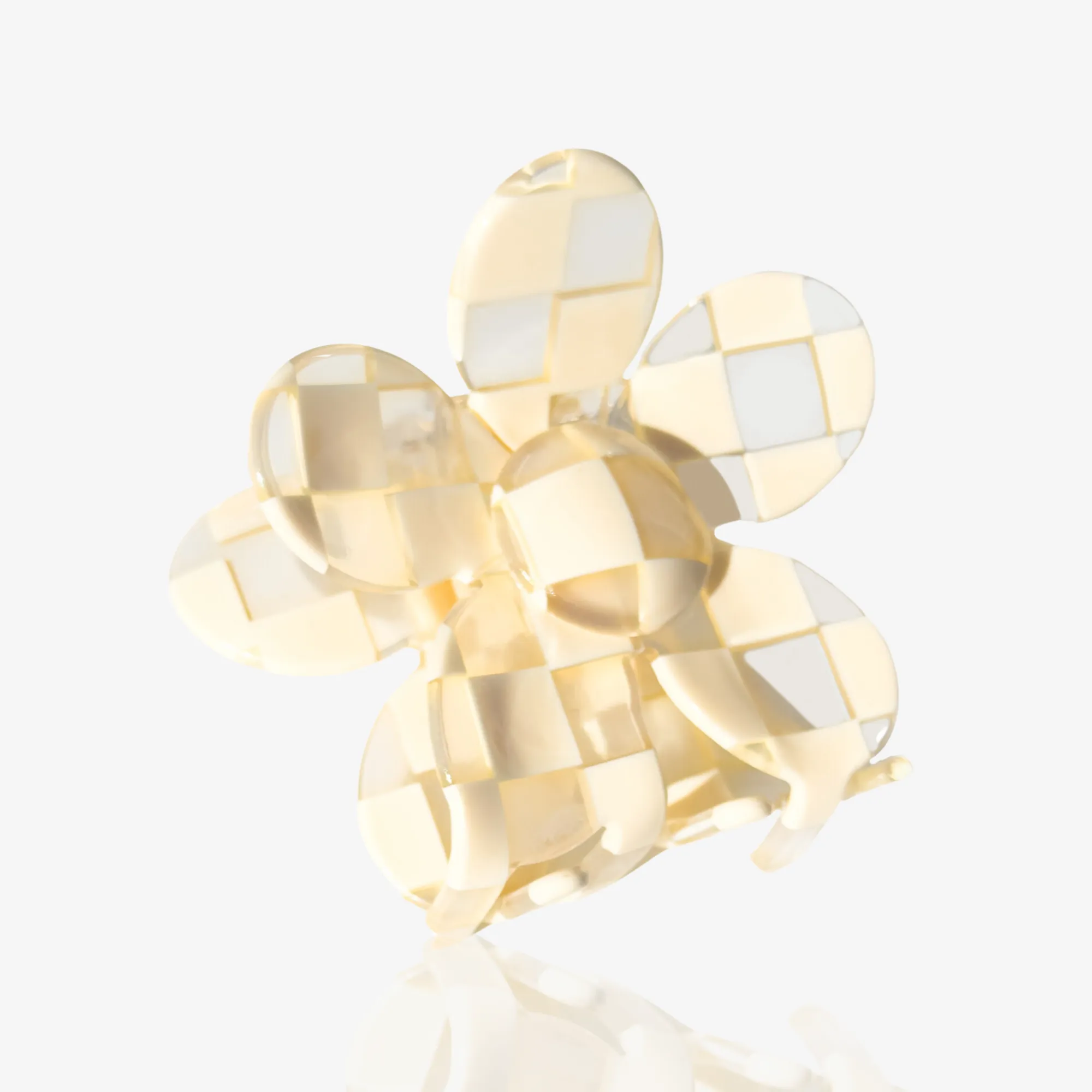 Flower Hair Claw Clip | Cream Checker