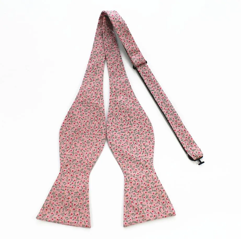 Flowered Cotton Self-Tie Bow Tie