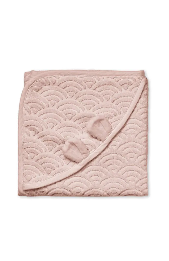 Hooded Junior Towel With Ears - Dusty Rose