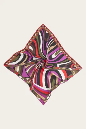 Iride and Marmo-Print Large Silk-Twill Carré