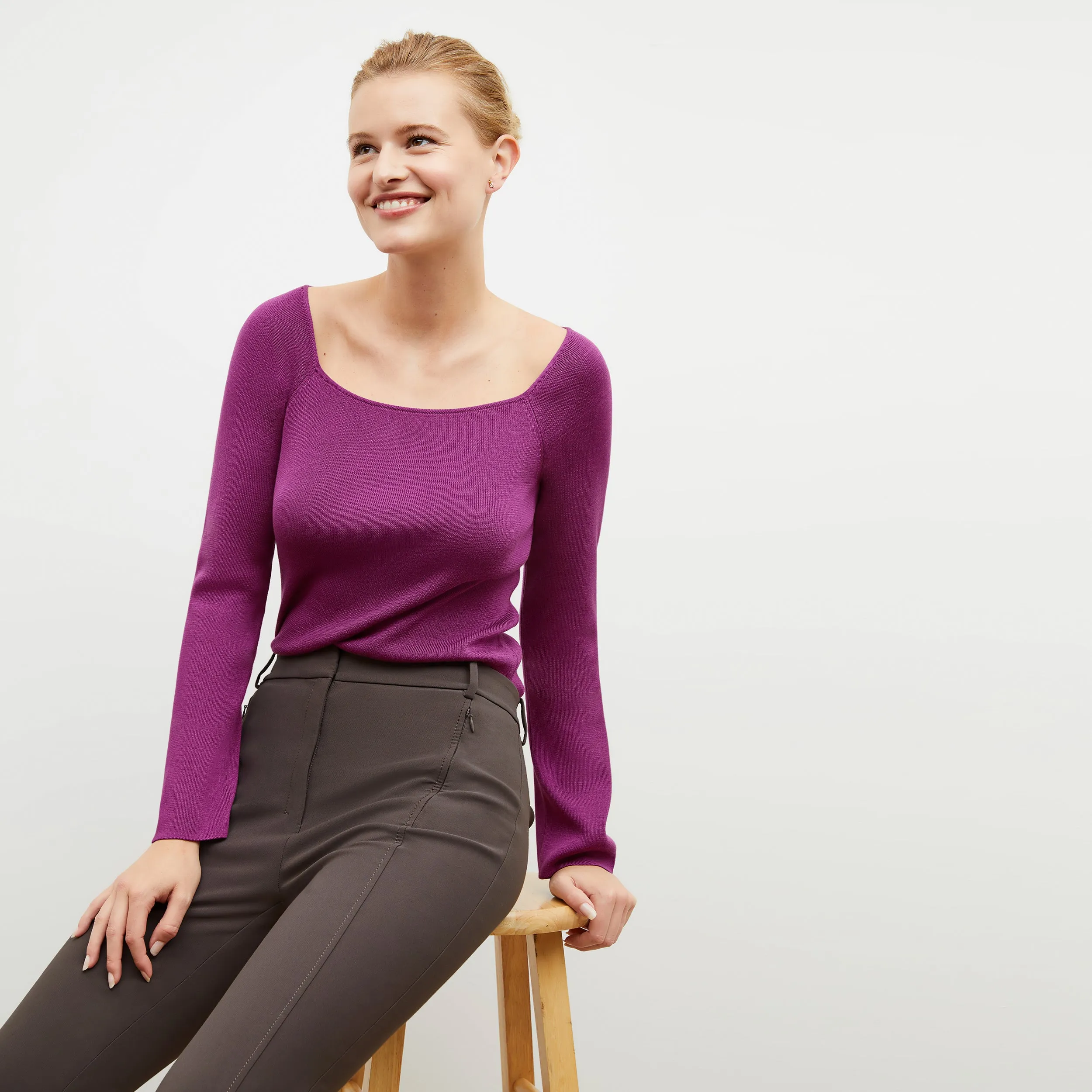 Joya Top - Silk Jersey :: Purple Jasper